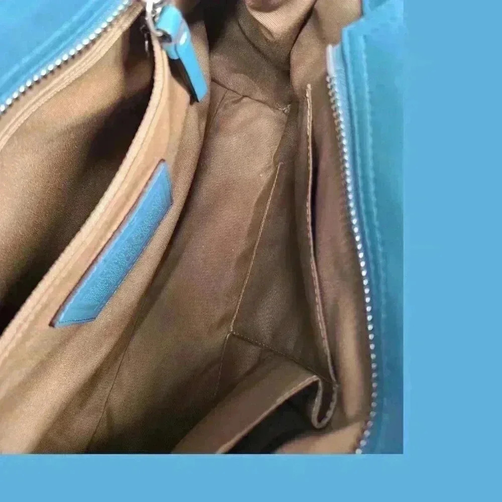 COACH Hamptons Teal Leather Belted Satchel Y2K - Picture 9 of 11